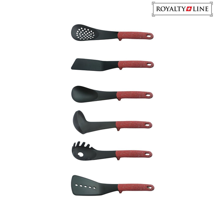 Royalty Line 7 - delige keukengereedschapset - Rood marmeren accent - Bivakshop