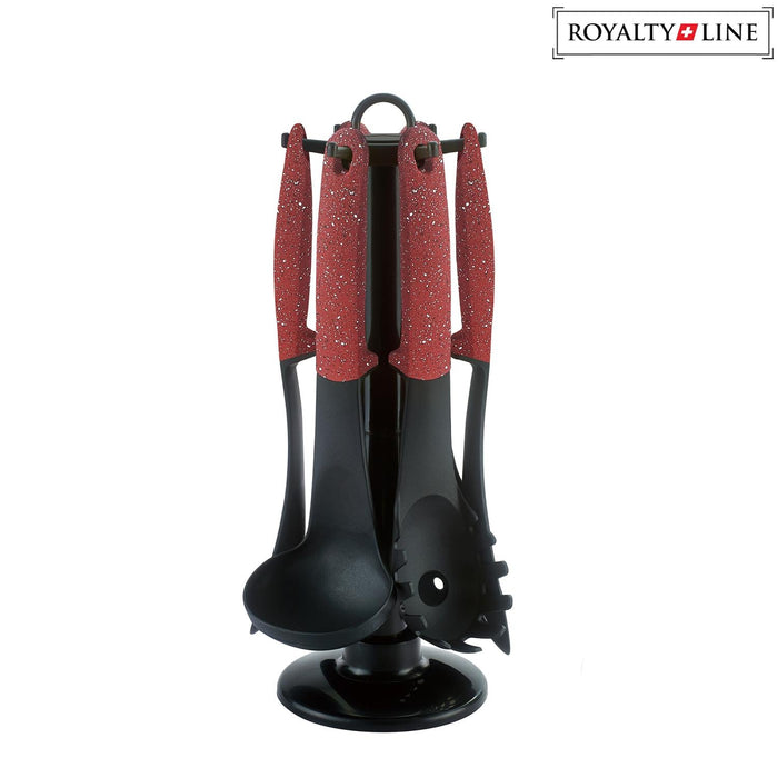 Royalty Line 7 - delige keukengereedschapset - Rood marmeren accent - Bivakshop