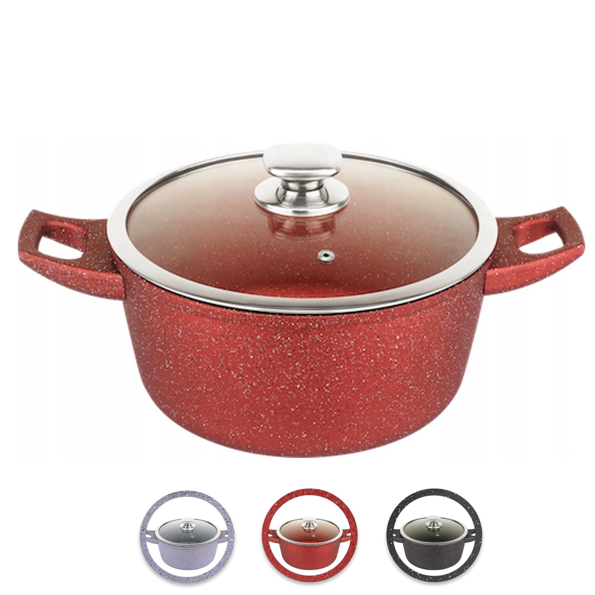 Royalty Line gesmede aluminium anti-aanbak marmeren kookpot - 30 cm grijs - Bivakshop