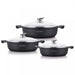 Royalty Line RL-BR1006M: 6-delige lage braadpanset met antiaanbaklaag en marmercoating - Bivakshop