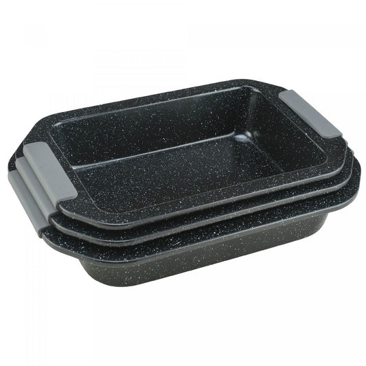 Royalty Line RL-CC3B: 3-delige bakplaat met marmeren coating - Bivakshop