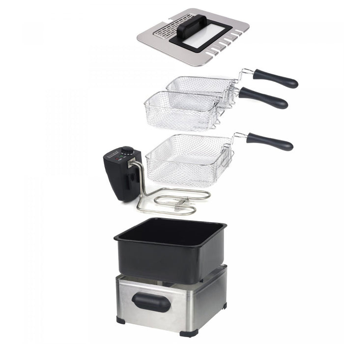 Royalty line RL-DF4902: Roestvrijstalen Frituurpan- 2000W - Bivakshop