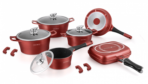 Royalty Line RL - ES1015M: 15 - delige pannenset met marmeren coating Bourgondië - Bivakshop