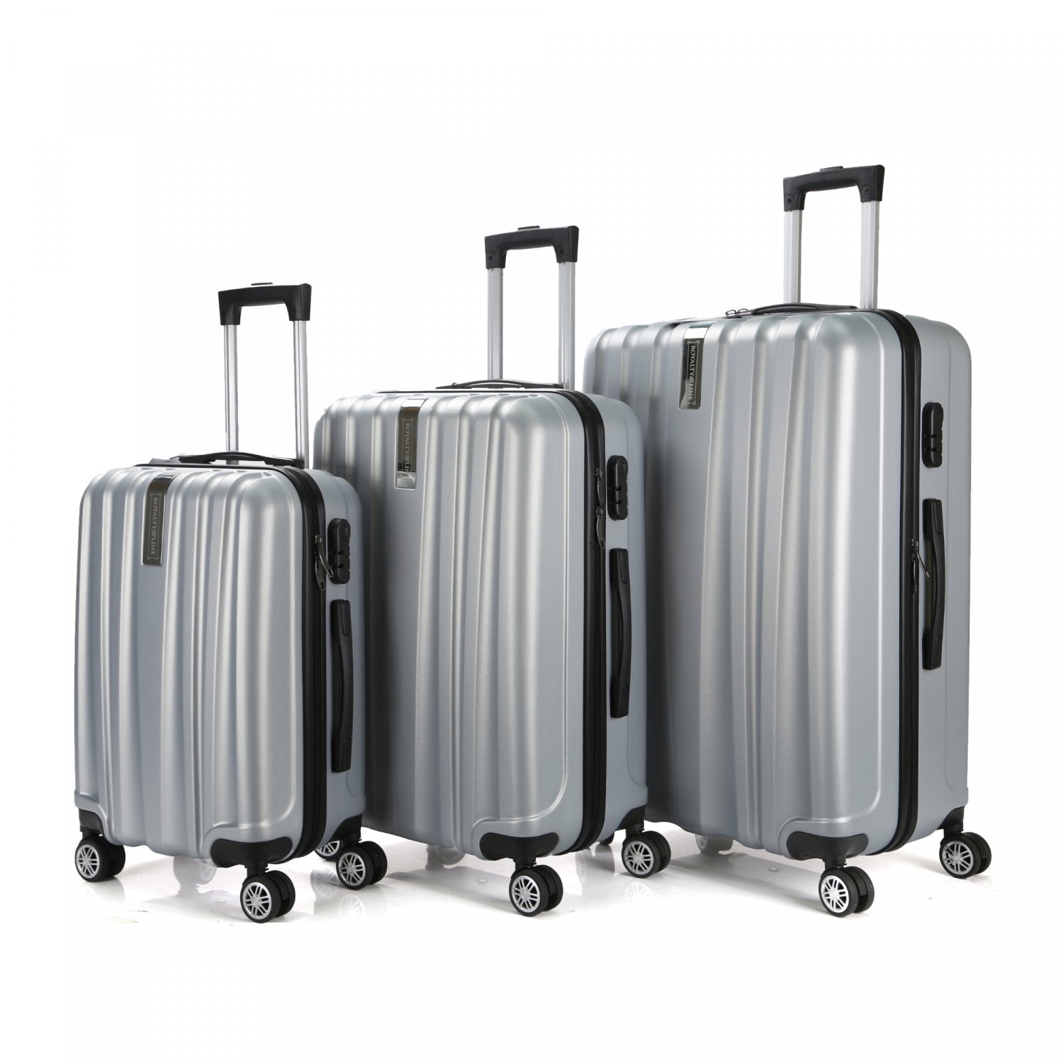 Royalty Line RL-LTS18706: Set van 3 reiskoffers voor zwaar gebruik Grijs - Bivakshop