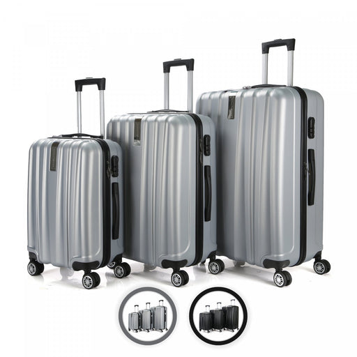 Royalty Line RL-LTS18706: Set van 3 reiskoffers voor zwaar gebruik Grijs - Bivakshop
