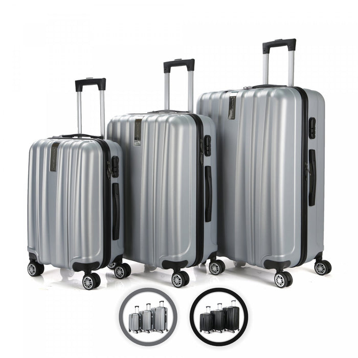 Royalty Line RL-LTS18706: Set van 3 reiskoffers voor zwaar gebruik Grijs - Bivakshop