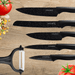 Royalty Line RL - MB5C: 5 - delige keukenmessenset met coating en dunschiller - Bivakshop