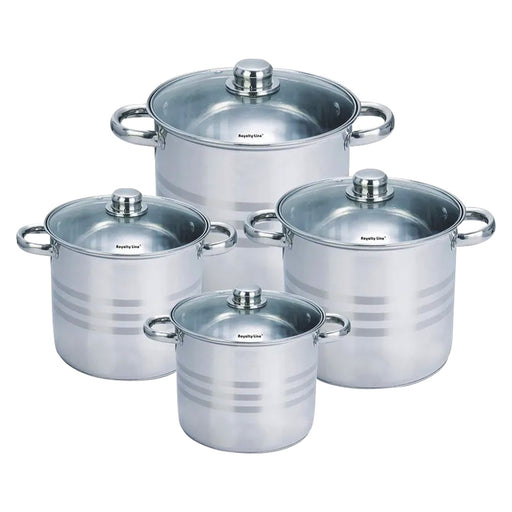Royalty Line RL-SP8: Royalty Line RVS Kookpannen Set 8-delig - Bivakshop