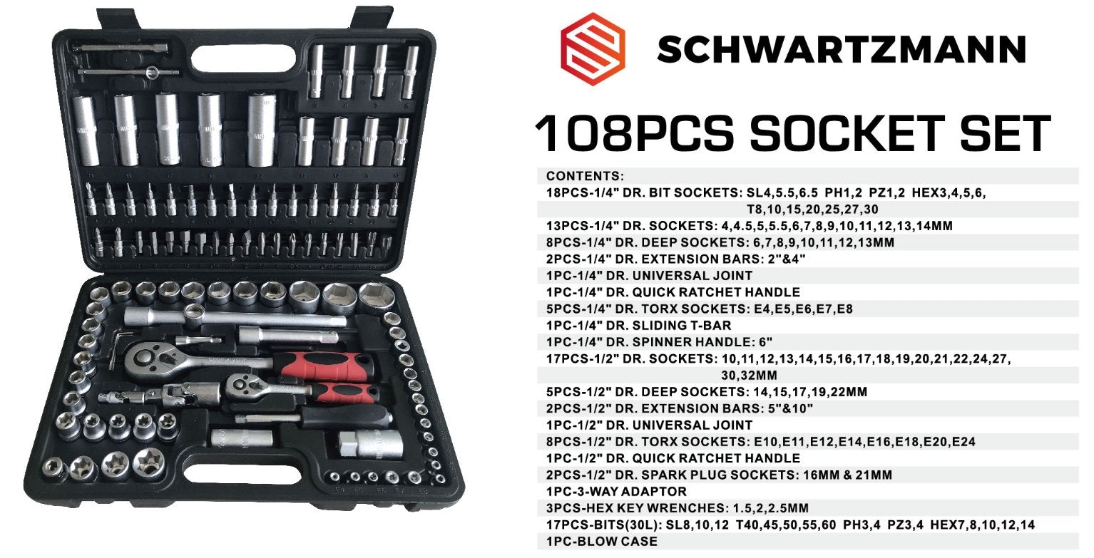 Schwartzman - 108 Delige handgereedschapset - Bivakshop