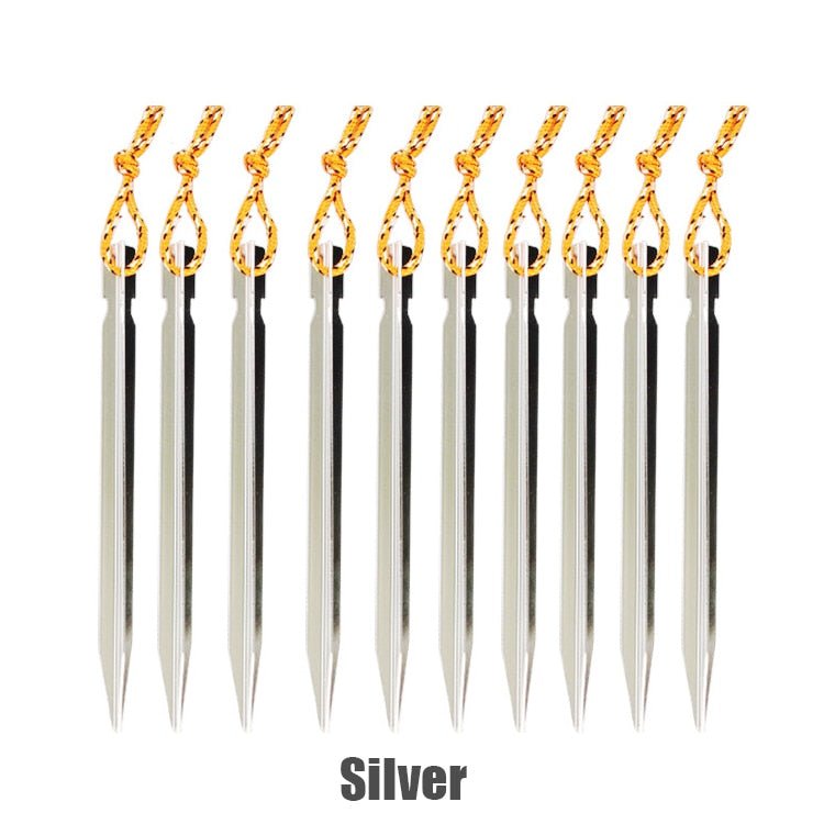 Set van 10 duurzame aluminium grondankers voor tenten en luifels - Bivakshop