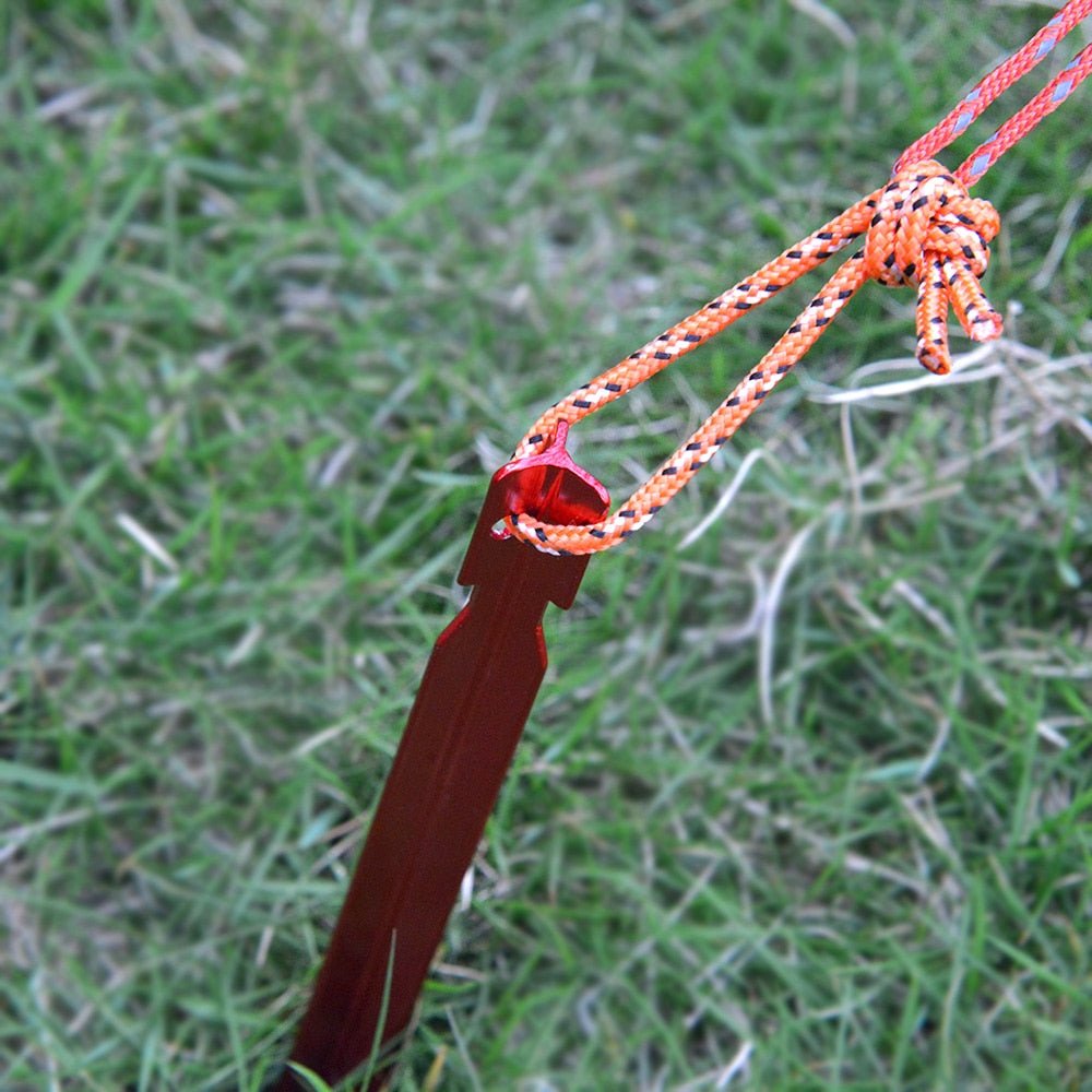 Set van 10 duurzame aluminium grondankers voor tenten en luifels - Bivakshop