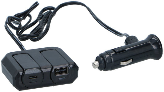 Sigarettenaanstekerplug Splitter Usb-A En Usb-C - Bivakshop