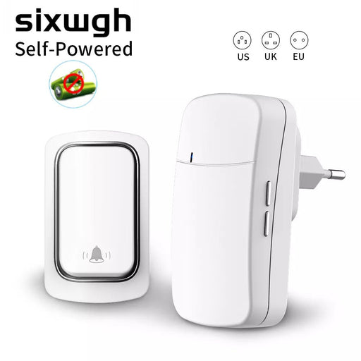 SIXWGH draadloze deurbel - Zelfvoorzienend, waterdicht, geen batterij nodig, draadloze verbinding - Bivakshop