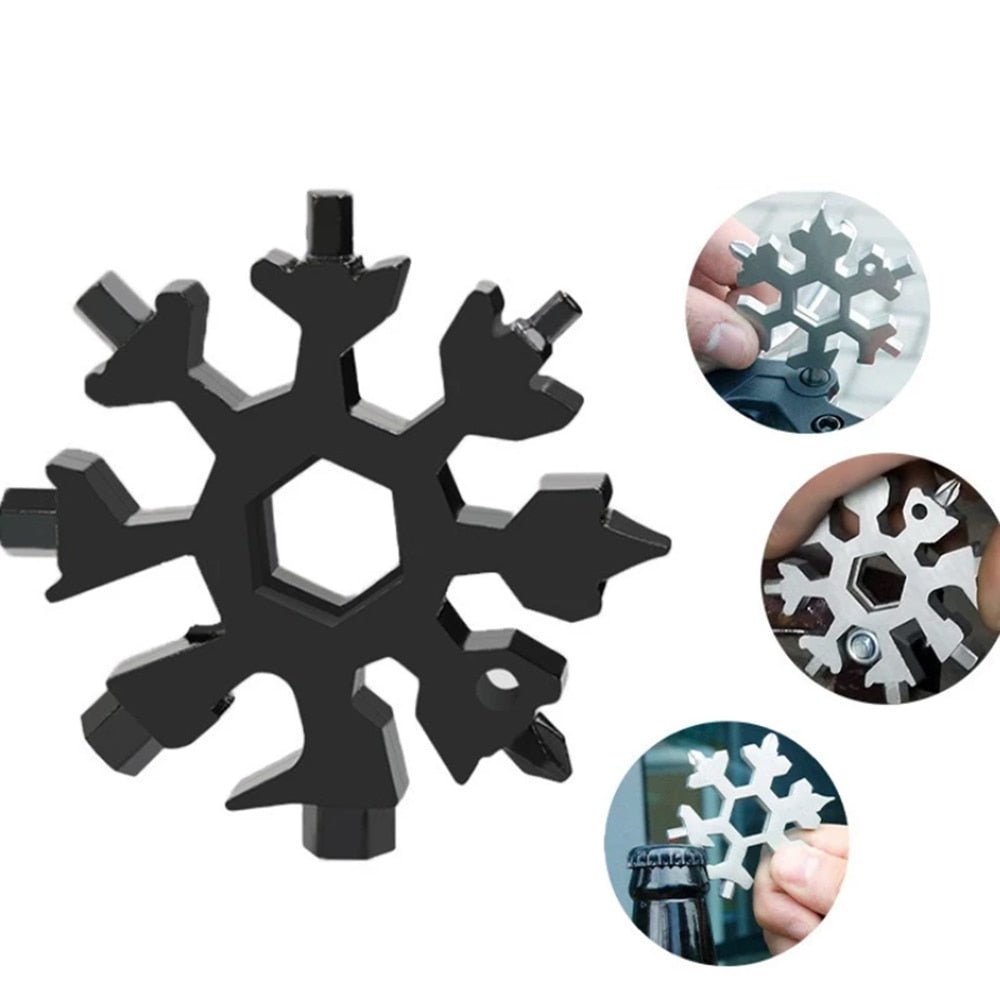 Sneeuwvlok Momentsleutel - Multi-Tool Rvs Gereedschap - 18-In-1 - Bivakshop