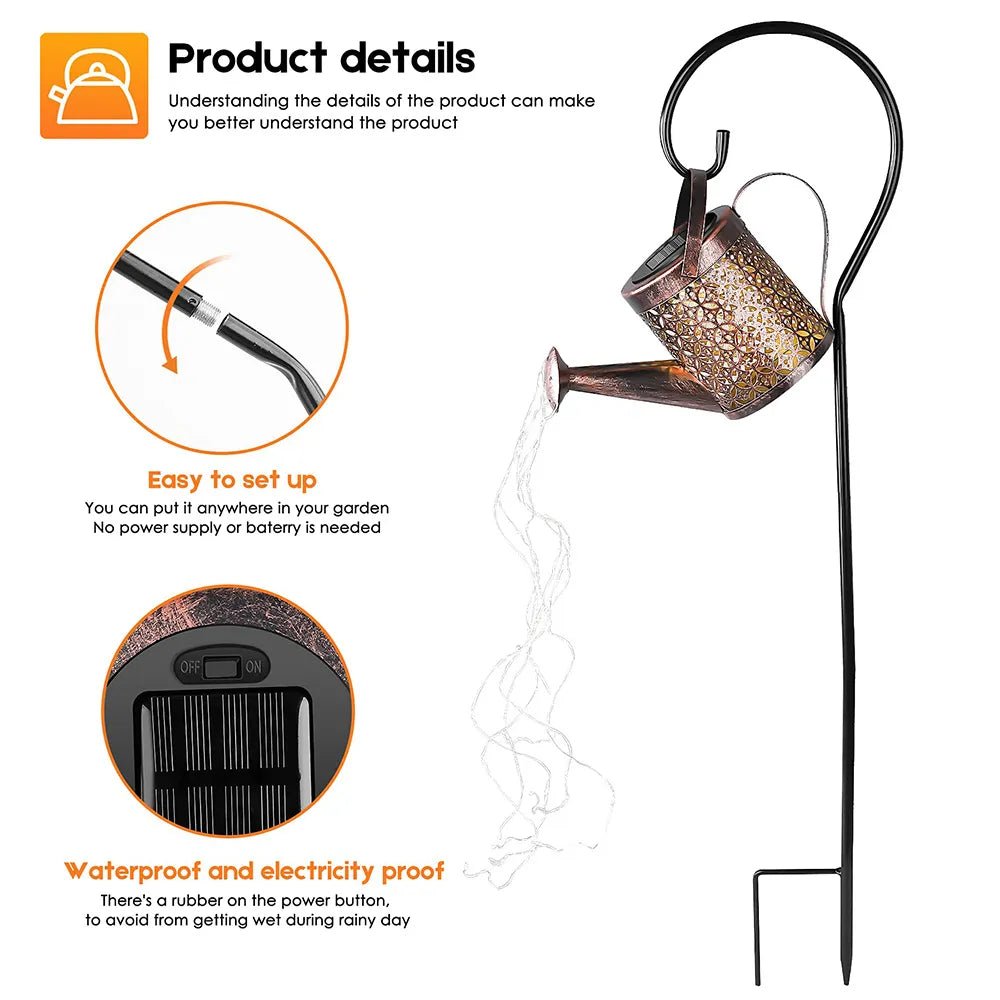 Solar gieter licht opknoping waterval lamp - Waterdichte tuindecoratie - Bivakshop