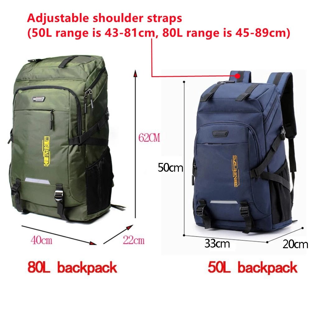 Stoere outdoor rugzak - 50L en 80L - Universeel - Bivakshop