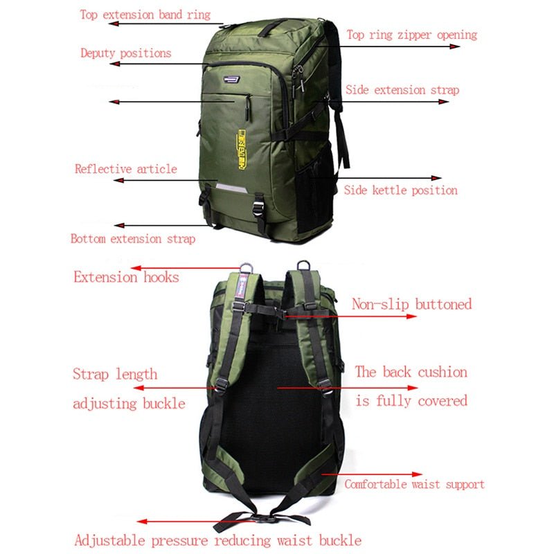 Stoere outdoor rugzak - 50L en 80L - Universeel - Bivakshop