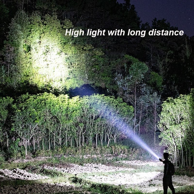 Super Heldere Led Zaklamp - USB Oplaadbare 18650 lithium Batterij - Flash light - Bivakshop