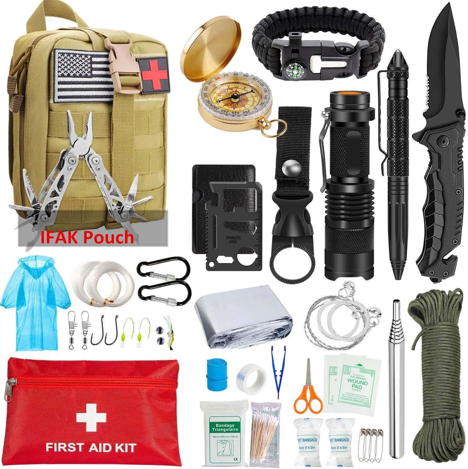 Survival kit - 47 in 1 -Uitrusting voor outdoor - Bivakshop