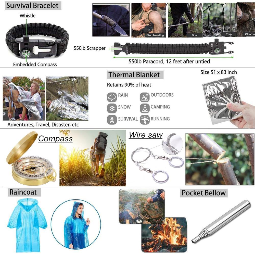 Survival kit - 47 in 1 -Uitrusting voor outdoor - Bivakshop