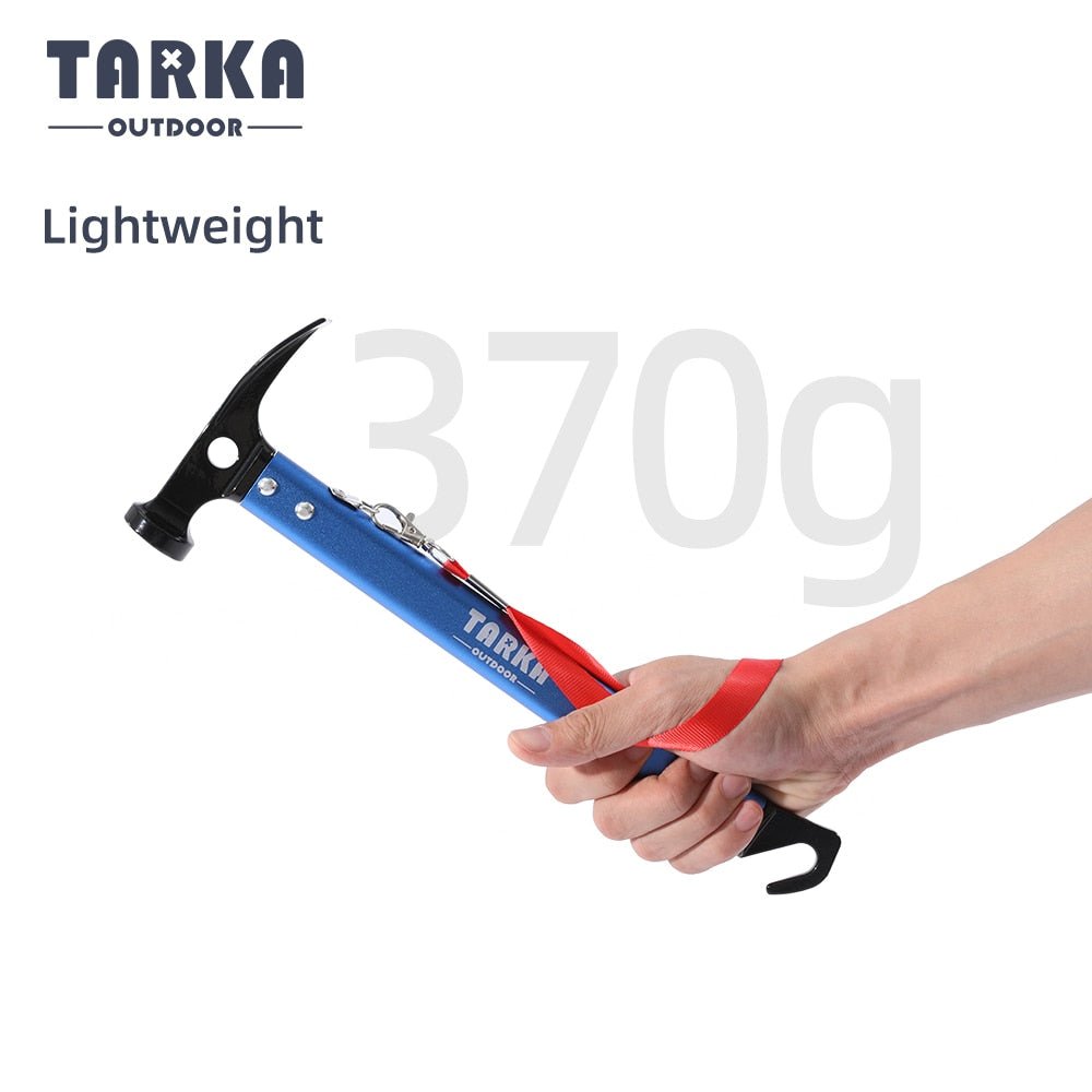 Tarka campinghamer met 10 Stuks lichtgewicht grondspijkerset - Bivakshop