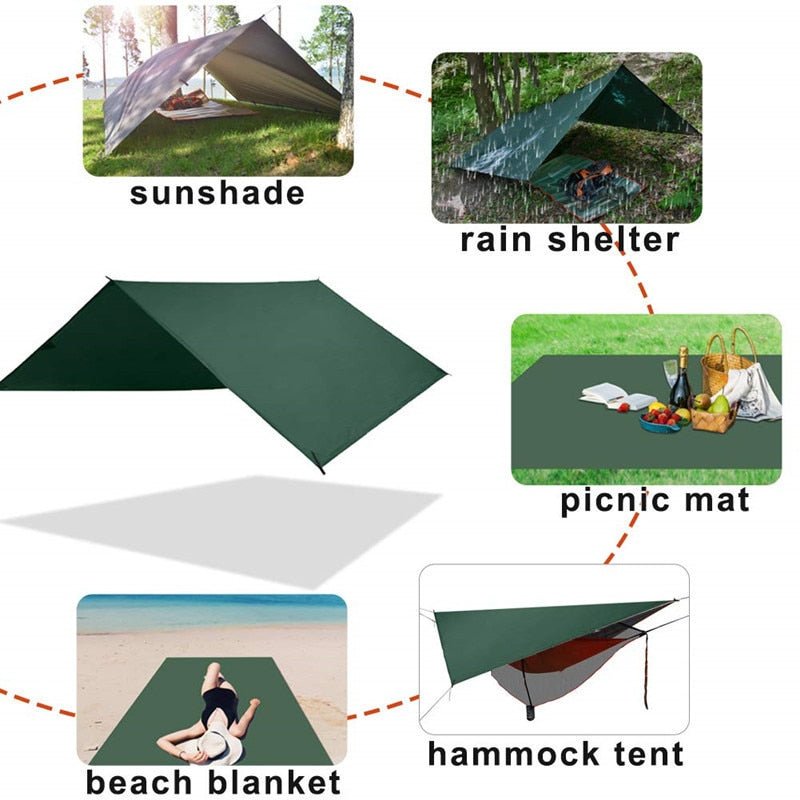 Tent voor 3-4 personen - Multi functioneel zeil - UV bescherming - Bivakshop