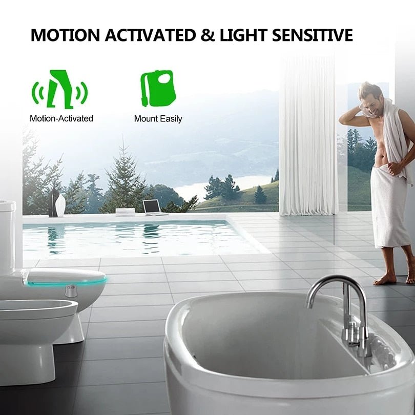 Toiletpotverlichting · LED · WC · Toilet lamp · Nachtlamp met Bewegingssensor · 8 Kleuren - Bivakshop