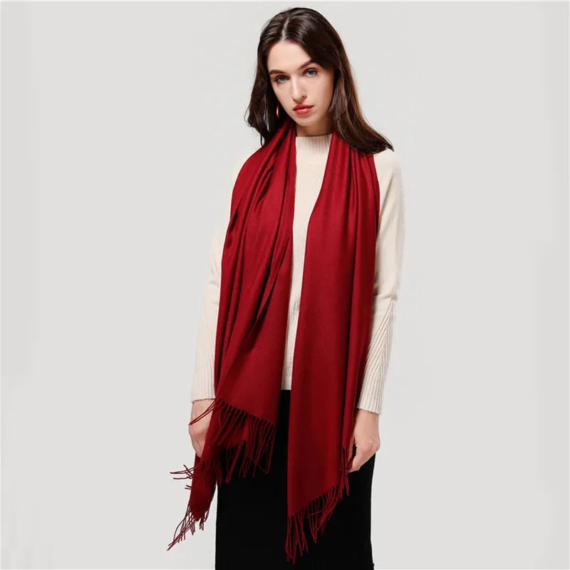 Trendy dames sjaal met kwasten - Kasjmierachtige winterstijl - Bivakshop
