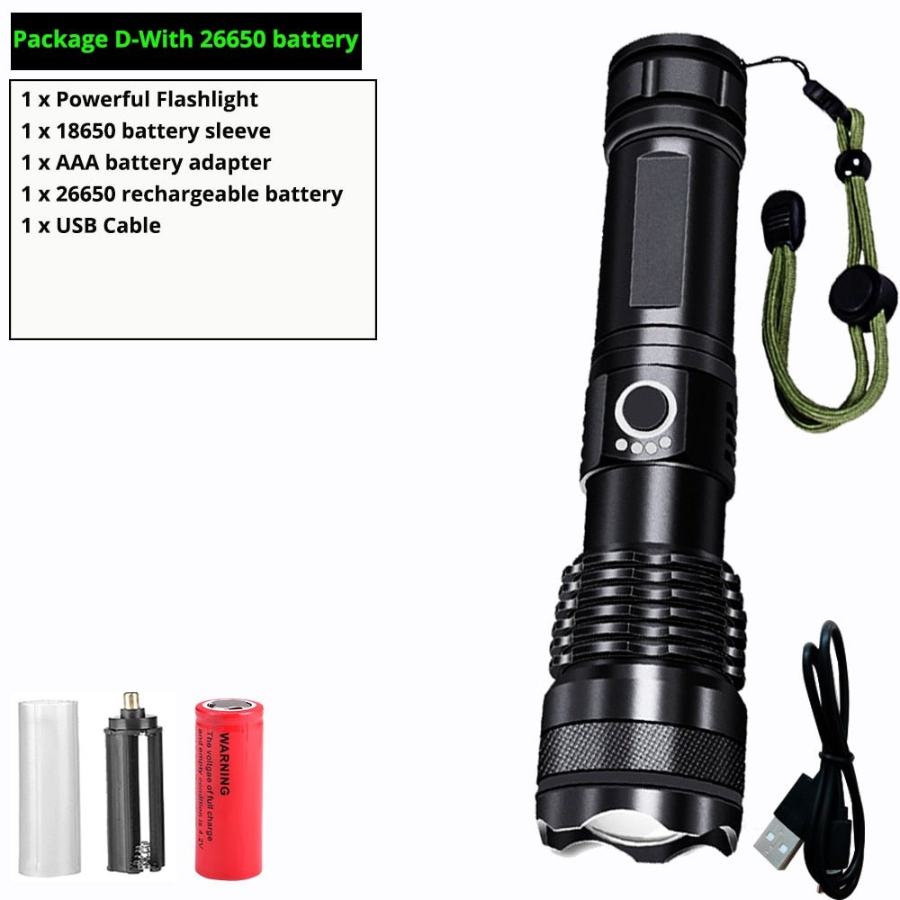 Trlife Zaklamp - Oplaadbare outdoor zaklamp - Waterdicht - Krachtig - Bivakshop
