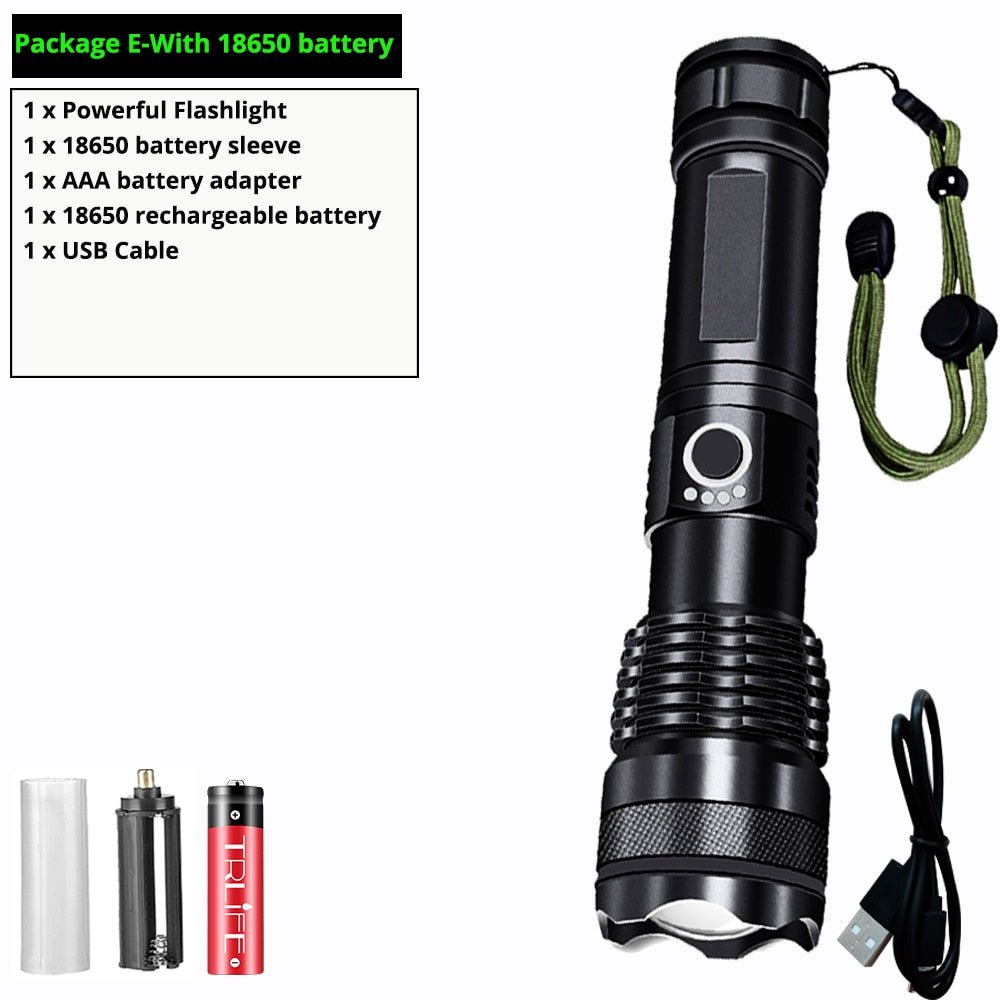 Trlife Zaklamp - Oplaadbare outdoor zaklamp - Waterdicht - Krachtig - Bivakshop