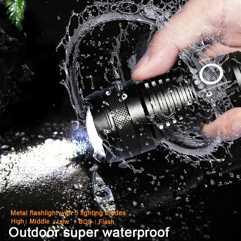 Trlife Zaklamp - Oplaadbare outdoor zaklamp - Waterdicht - Krachtig - Bivakshop