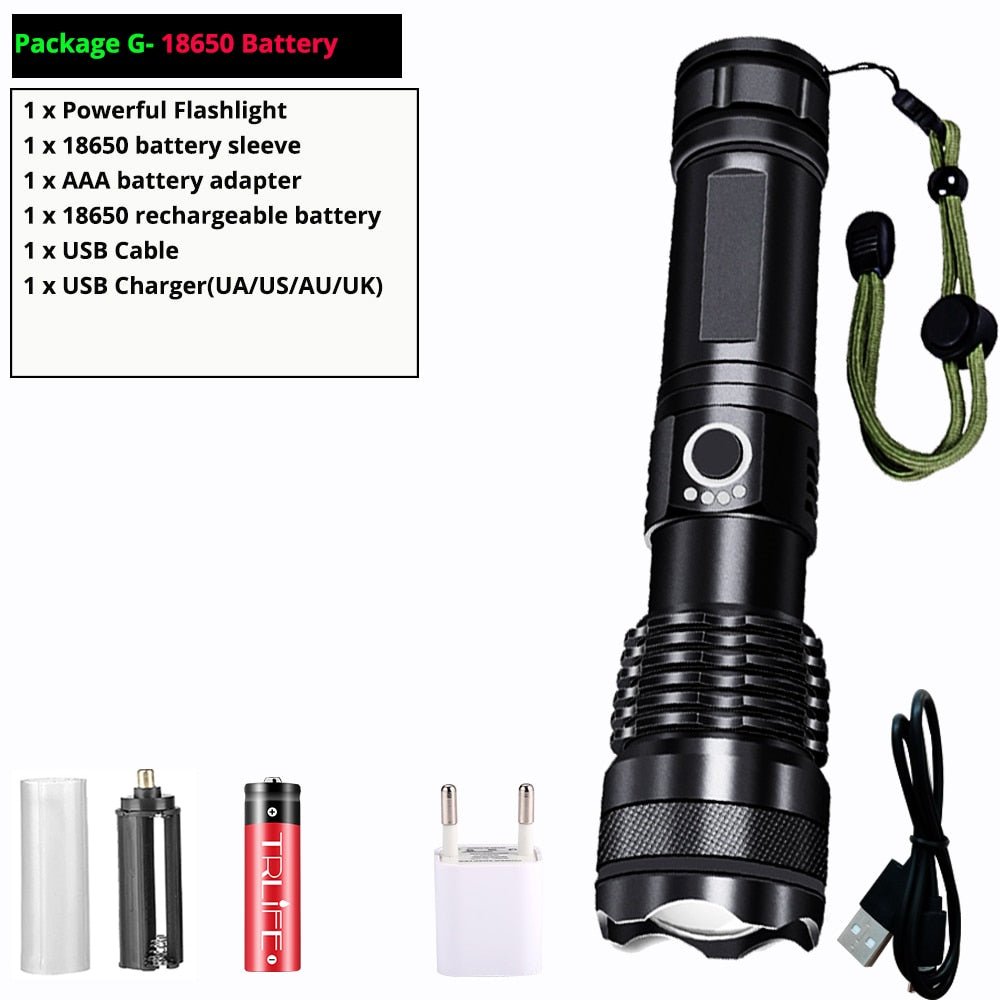 Trlife Zaklamp - Oplaadbare outdoor zaklamp - Waterdicht - Krachtig - Bivakshop