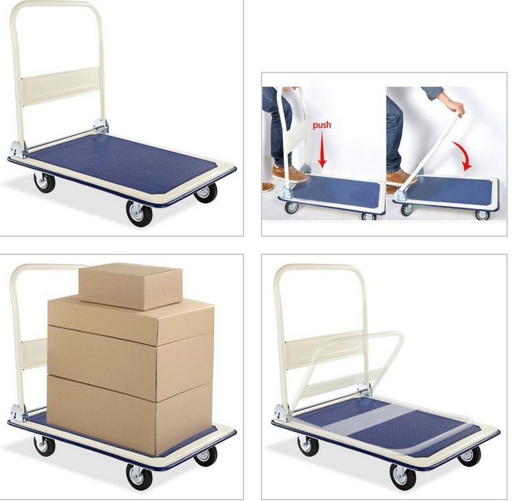 Trolleywagen met Platform - tot 150 kg - Verhuiswagen - Bivakshop