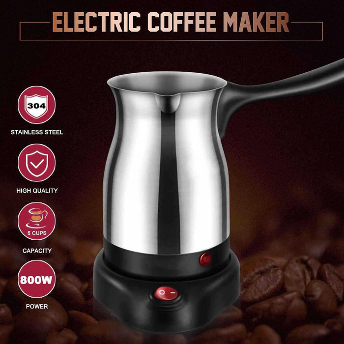 Turks Espresso Koffiezetapparaat - 500ml - Elektrisch - Roestvrij Staal - Bivakshop