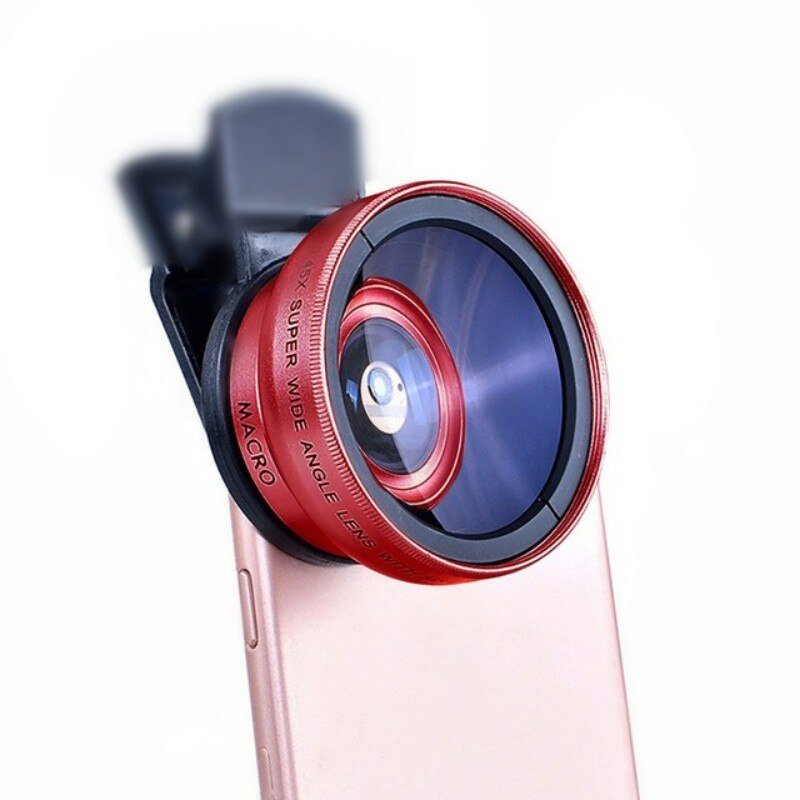 Universele lens clip - 37mm mobiele telefoon - 0.45x 49mm - UV super groothoek + Macro HD Lens - Bivakshop
