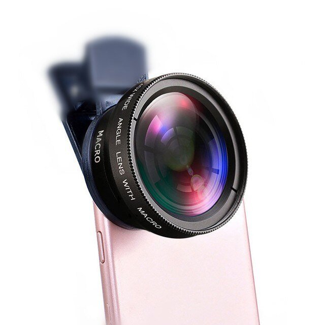 Universele lens clip - 37mm mobiele telefoon - 0.45x 49mm - UV super groothoek + Macro HD Lens - Bivakshop