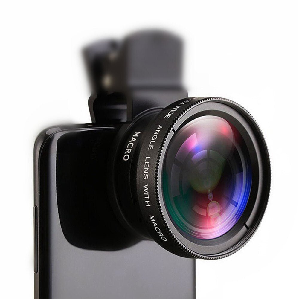 Universele lens clip - 37mm mobiele telefoon - 0.45x 49mm - UV super groothoek + Macro HD Lens - Bivakshop