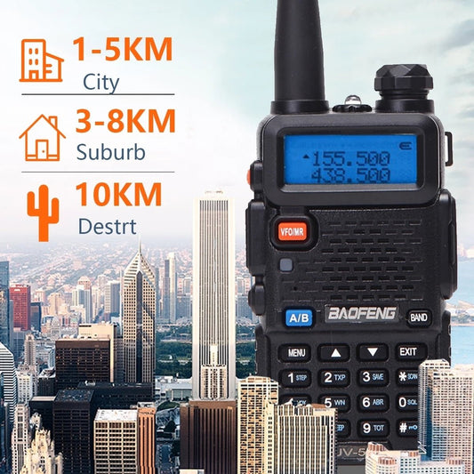 UV-5R Walkie Talkie - 5W Dual Band VHF UHF FM Transceiver - Draagbare Ham CB Radio - Bivakshop