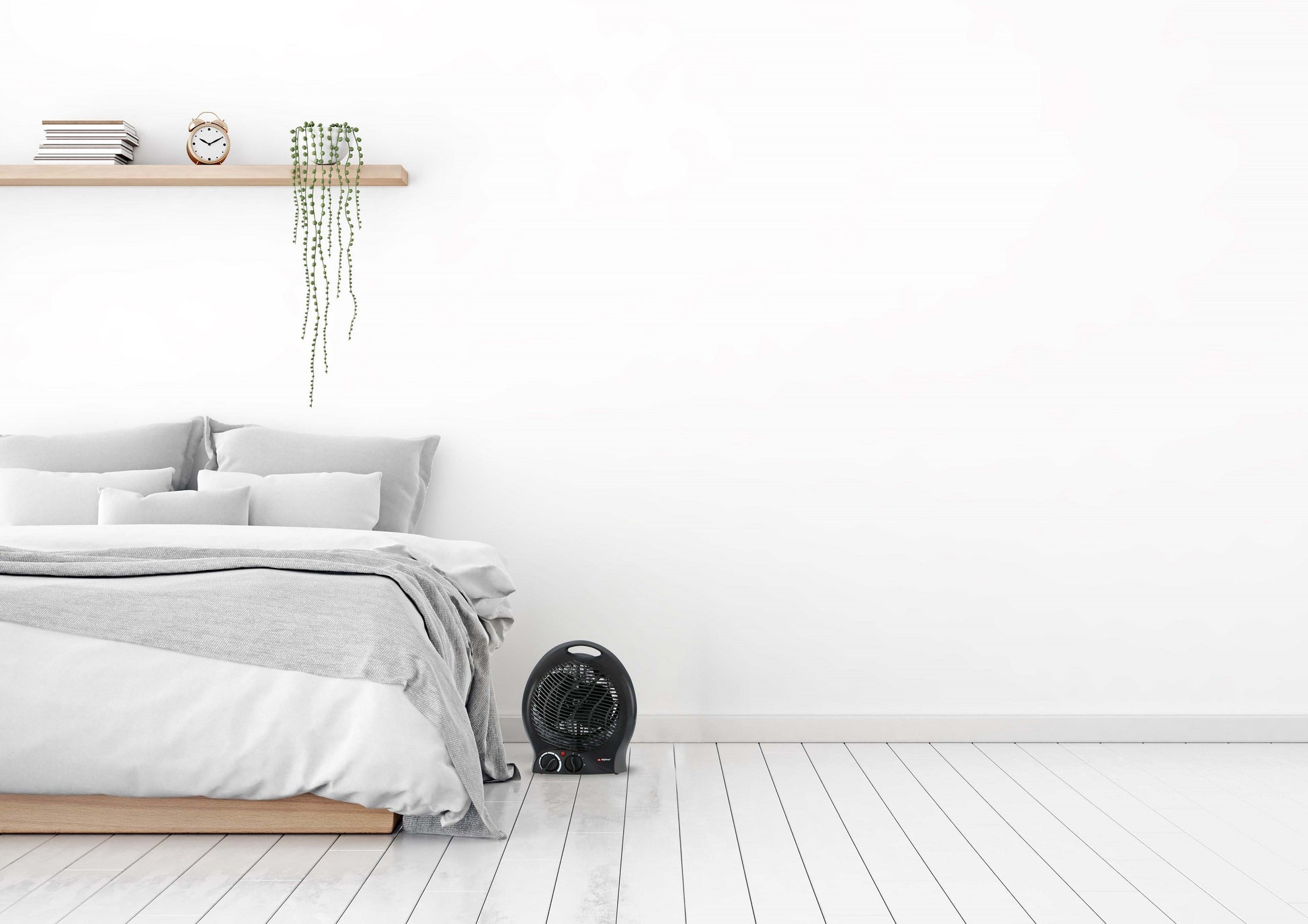Ventilatorkachel Draagbaar 2000 Watt Zwart - Bivakshop