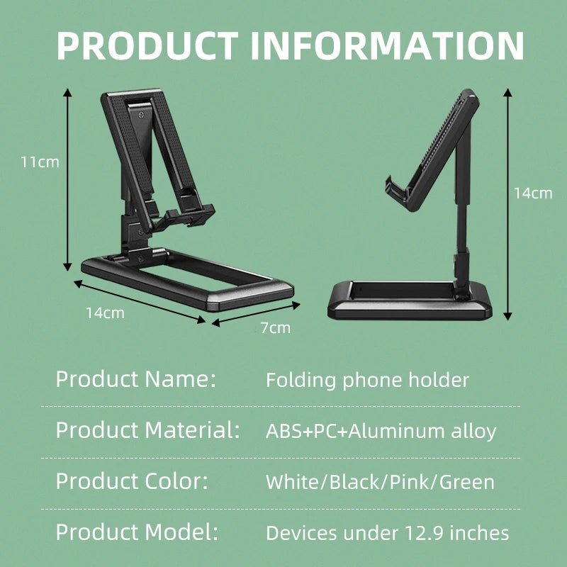 Verstelbare desktop telefoonstandaard - Opvouwbare houder voor iPad, tablet, iPhone, samsung en smartphones - Bivakshop