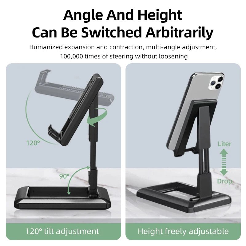 Verstelbare desktop telefoonstandaard - Opvouwbare houder voor iPad, tablet, iPhone, samsung en smartphones - Bivakshop