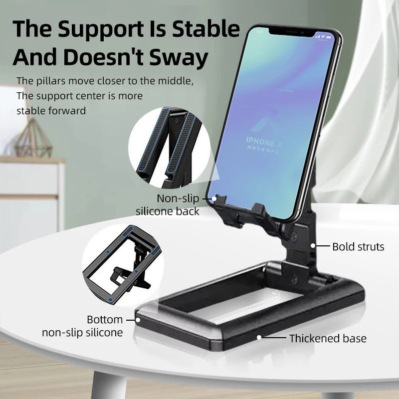 Verstelbare desktop telefoonstandaard - Opvouwbare houder voor iPad, tablet, iPhone, samsung en smartphones - Bivakshop