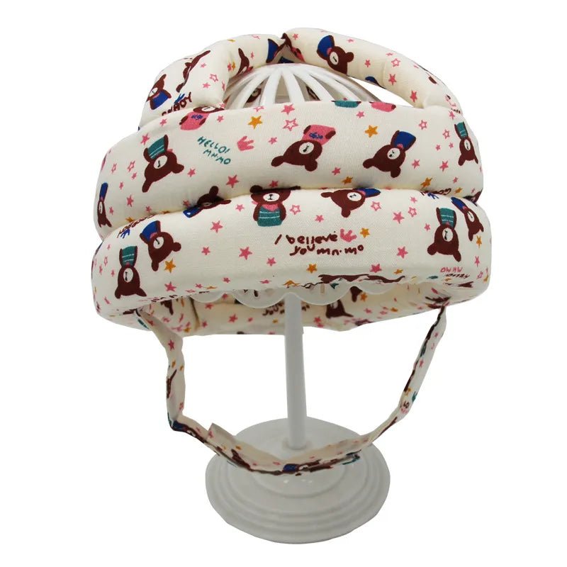 Verstelbare katoenen baby peuter helm - Hoofdbescherming - Unisex - Bivakshop
