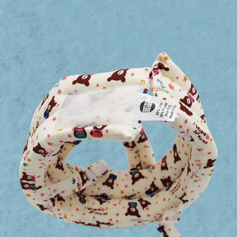 Verstelbare katoenen baby peuter helm - Hoofdbescherming - Unisex - Bivakshop