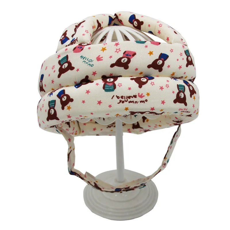 Verstelbare katoenen baby peuter helm - Hoofdbescherming - Unisex - Bivakshop