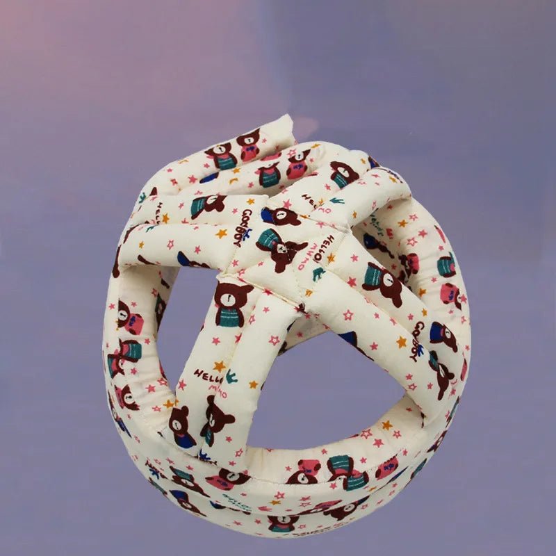 Verstelbare katoenen baby peuter helm - Hoofdbescherming - Unisex - Bivakshop