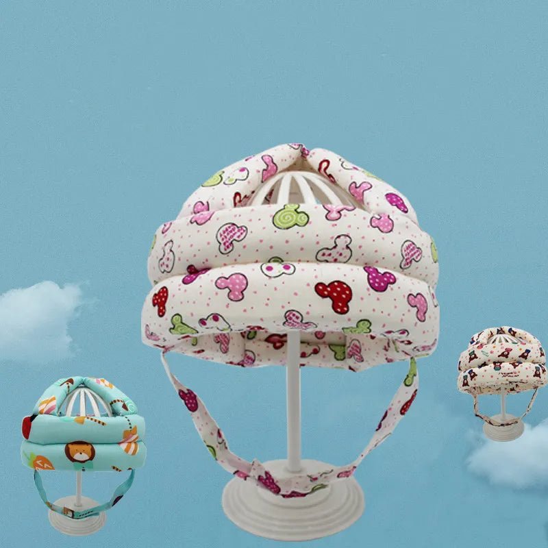 Verstelbare katoenen baby peuter helm - Hoofdbescherming - Unisex - Bivakshop
