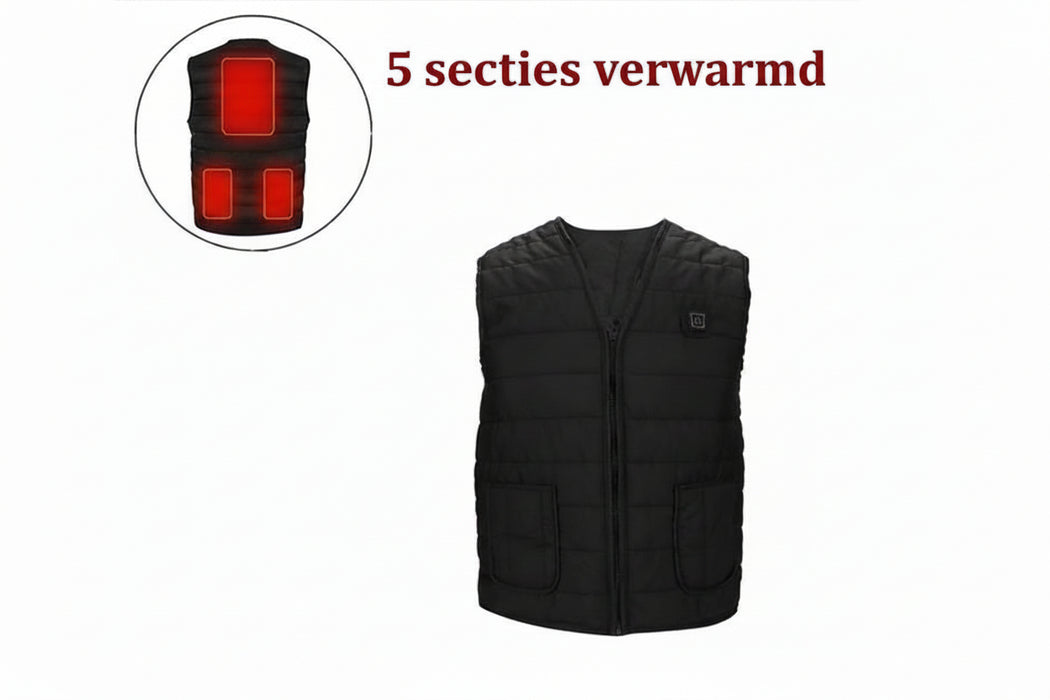 Verwarmde bodywarmer - USB - Elektrische kleding - Verstelbare warmte -Thermo vest - Verwarmd vest - Bivakshop