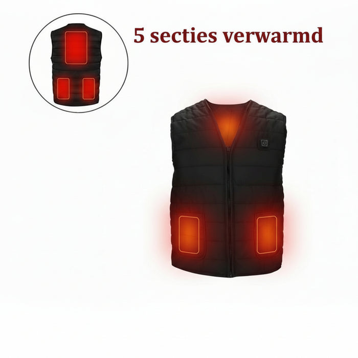 Verwarmde bodywarmer - USB - Elektrische kleding - Verstelbare warmte -Thermo vest - Verwarmd vest - Bivakshop