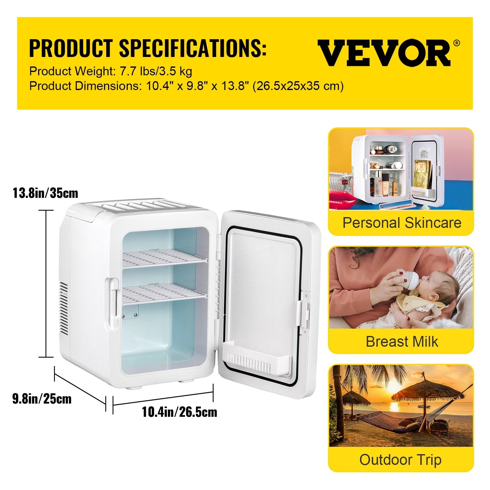 VEVOR 10L Mini Koelkast - Auto Koelkast - Draagbaar - Bivakshop